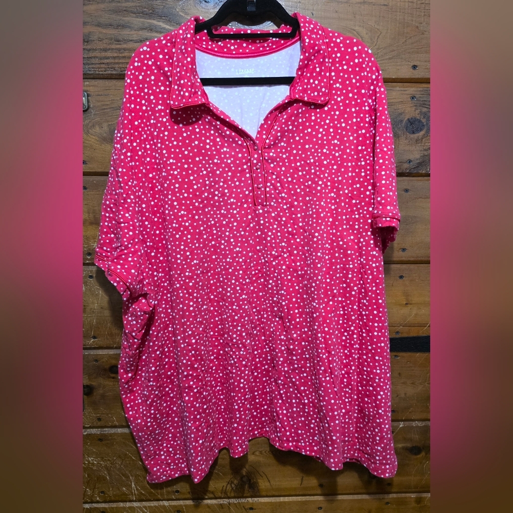 Liz & Me Women's Pink Polka Dot Shirt